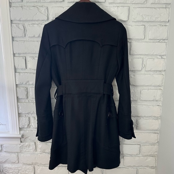 Zara Black Belted Coat Jacket - Picture 2 of 6